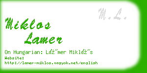 miklos lamer business card